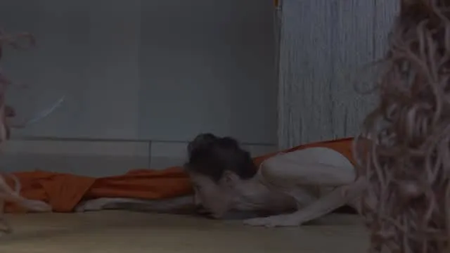 Woman laying on the floor